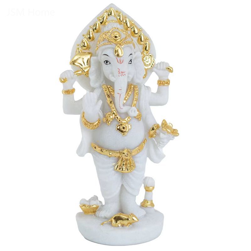 Lord Ganesha Resin and Glass Statue | Handmade Home Blessing Decoration Product Highlights