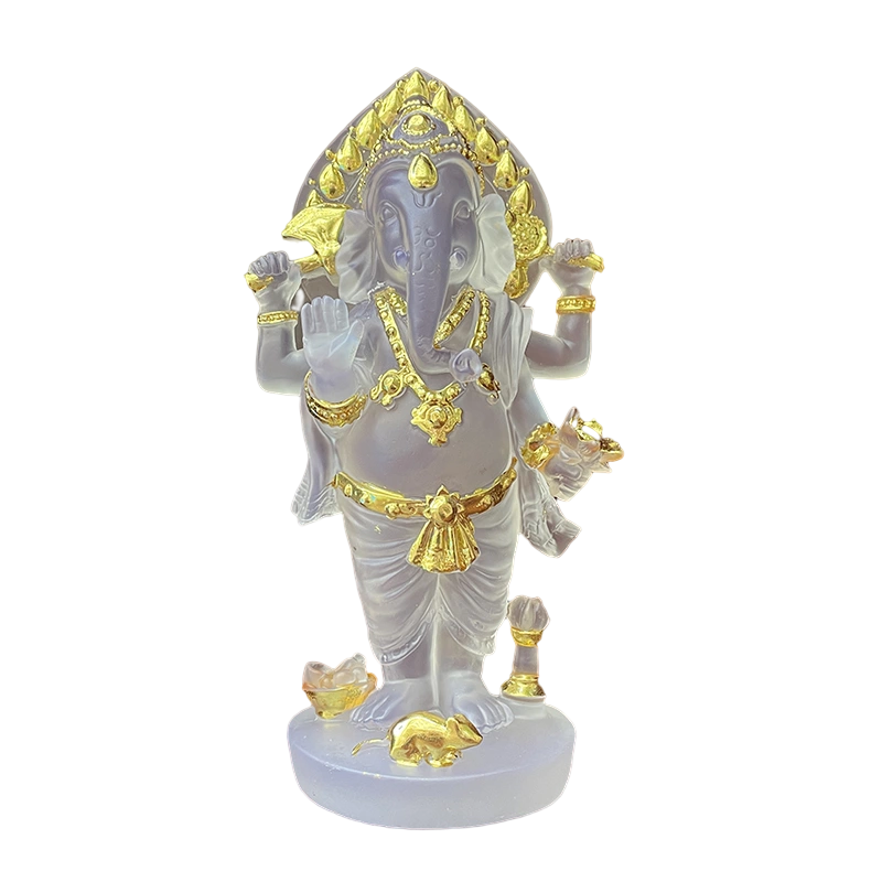 Lord Ganesha Resin and Glass Statue | Handmade Home Blessing Decoration Product Highlights