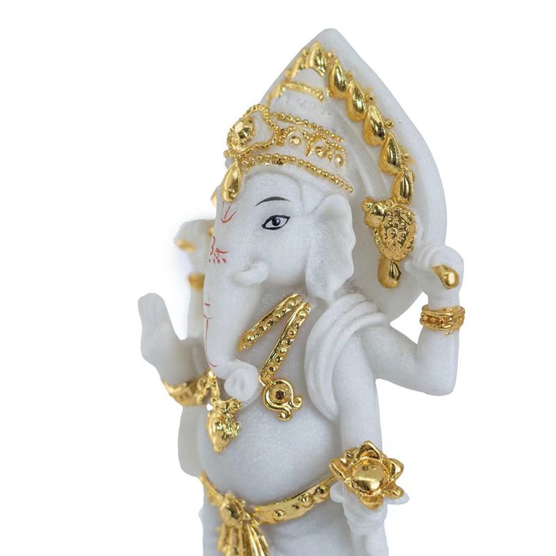 Lord Ganesha Resin and Glass Statue | Handmade Home Blessing Decoration Product Highlights