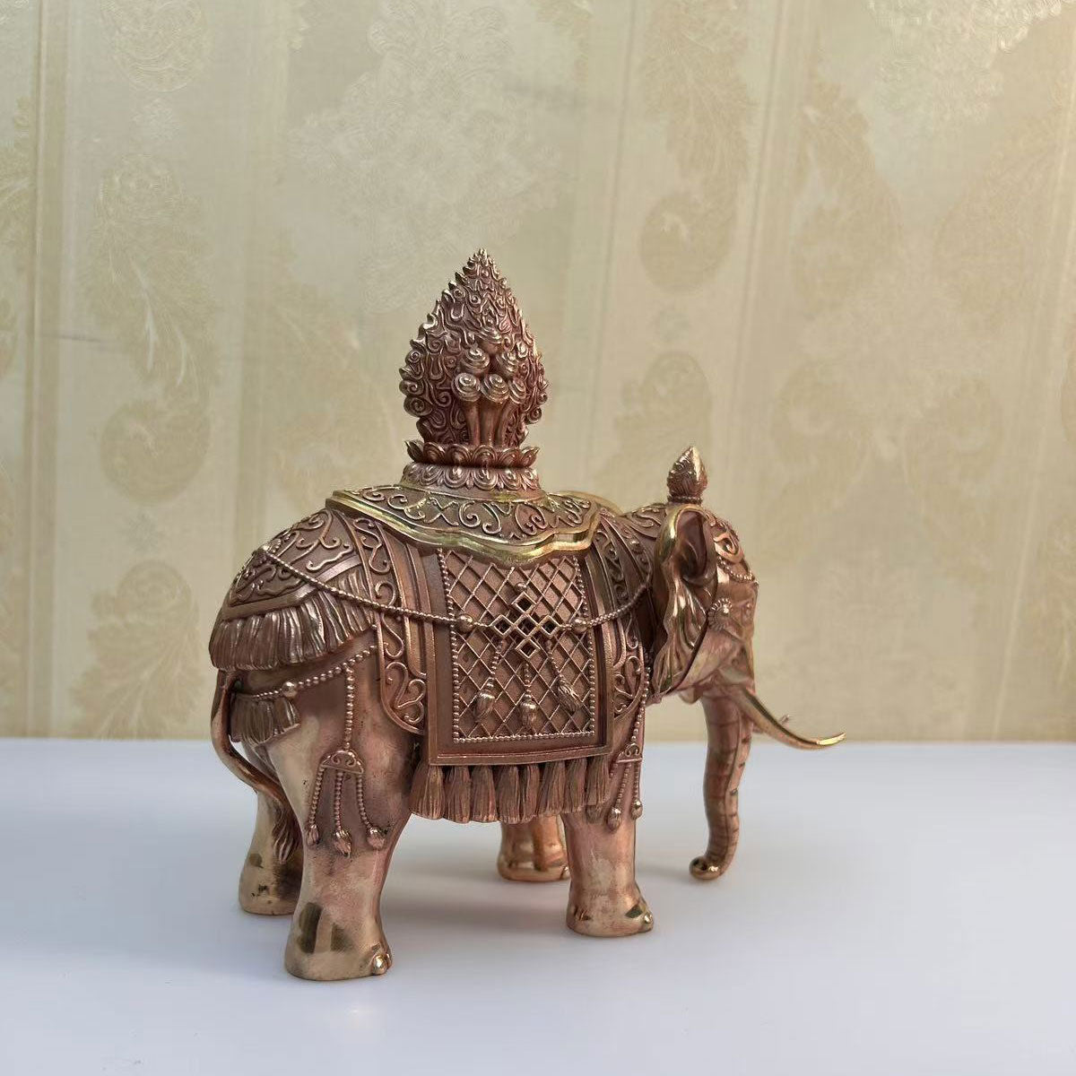 Exquisite Copper - Cast Elephant Ornament