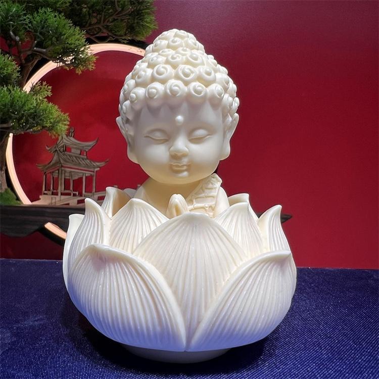 Bodhi lotus flower ornaments, Sakyamuni Buddha statue car interior ornaments, home decoration ornaments, religious Buddha statue