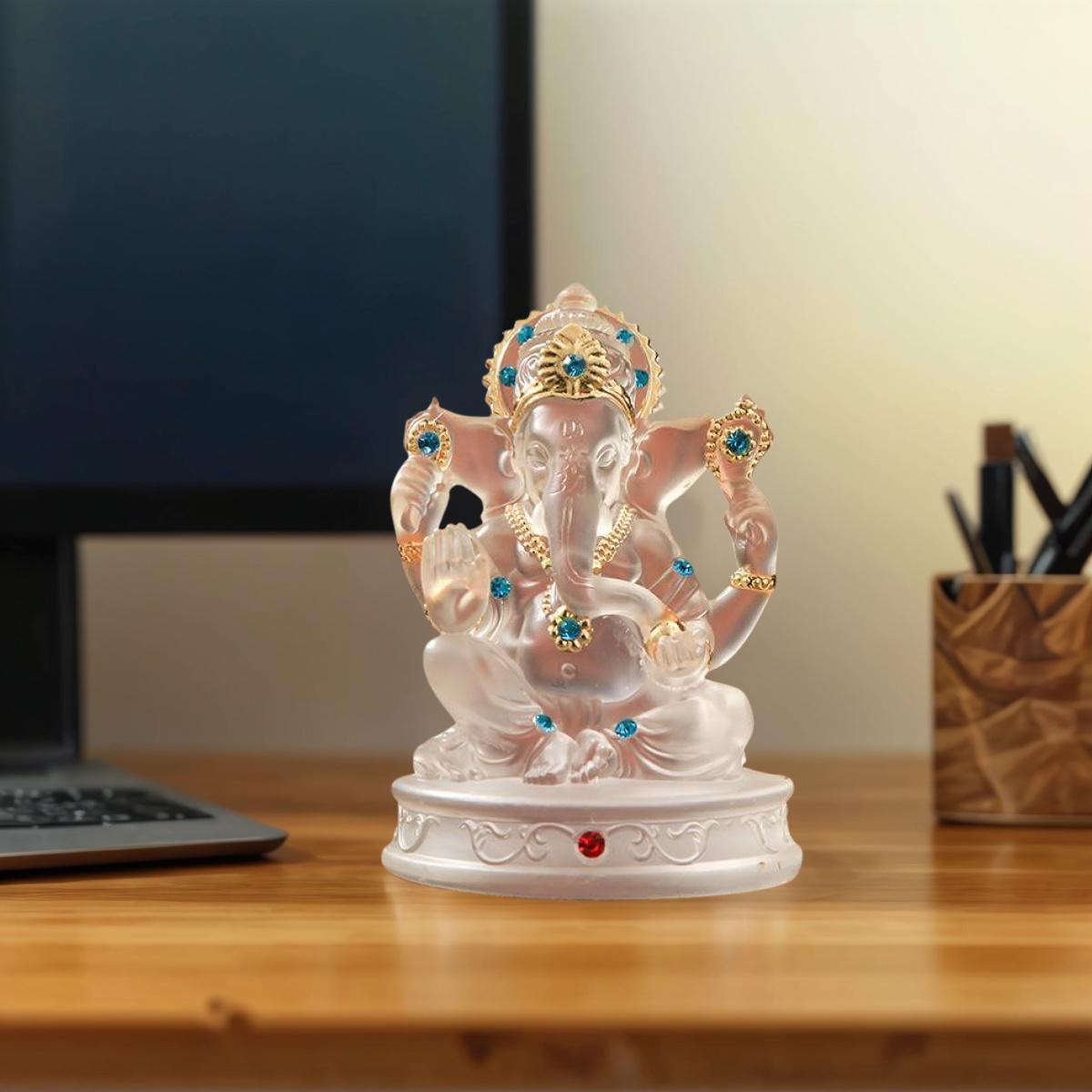 Ganesha God resin decoration car decoration Elephant God God of Wealth Buddha Elephant God Success, happiness, luck and peace home crafts decoration Goddess of fortune