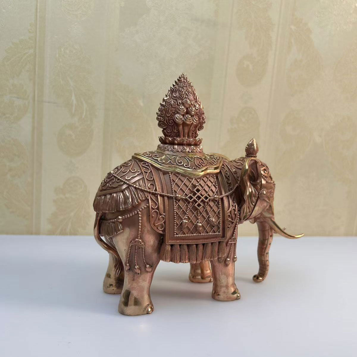 Exquisite Copper - Cast Elephant Ornament