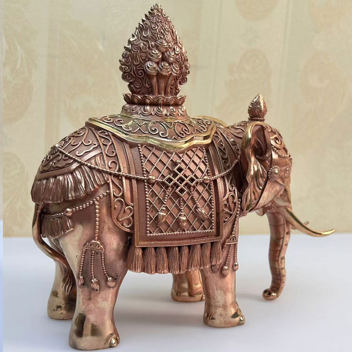 Exquisite Copper - Cast Elephant Ornament