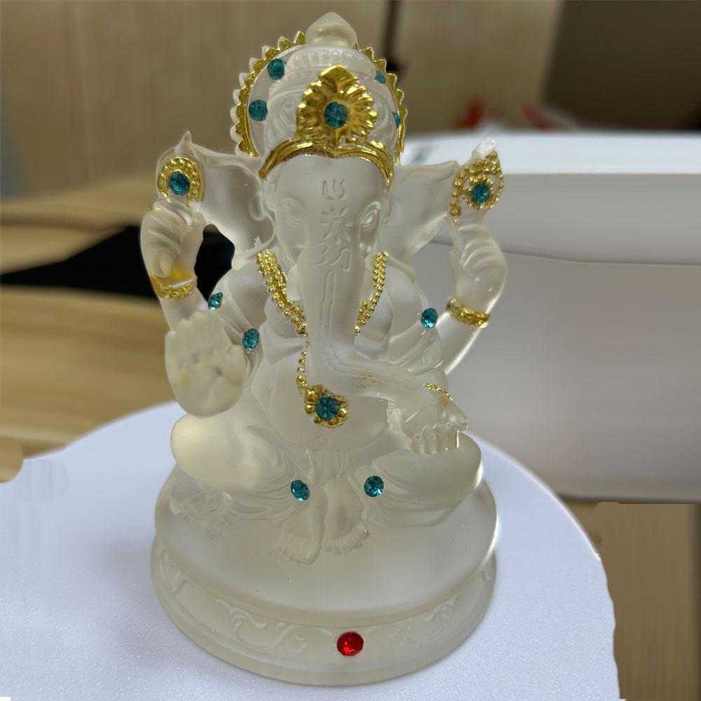 Ganesha God resin decoration car decoration Elephant God God of Wealth Buddha Elephant God Success, happiness, luck and peace home crafts decoration Goddess of fortune
