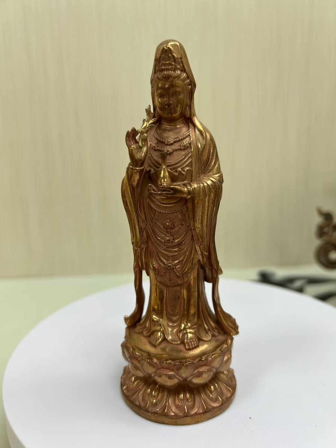 copper Buddha Statues of Guanyin Bodhisattva 5* 14.5cm