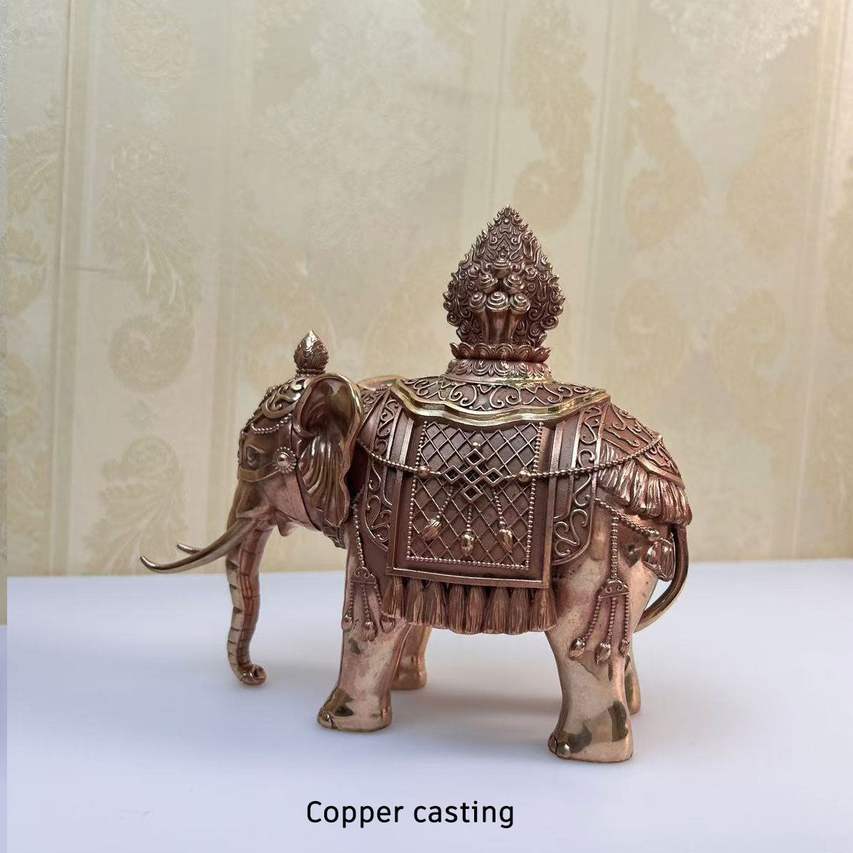 Exquisite Copper - Cast Elephant Ornament