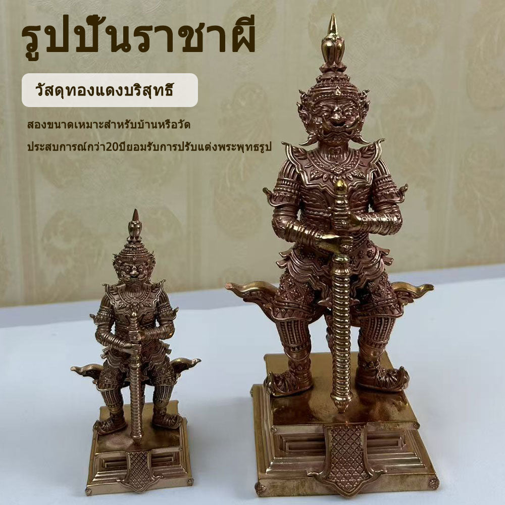 Thai Ghost King Buddha Statue, Cast in Pure Copper, Handmade