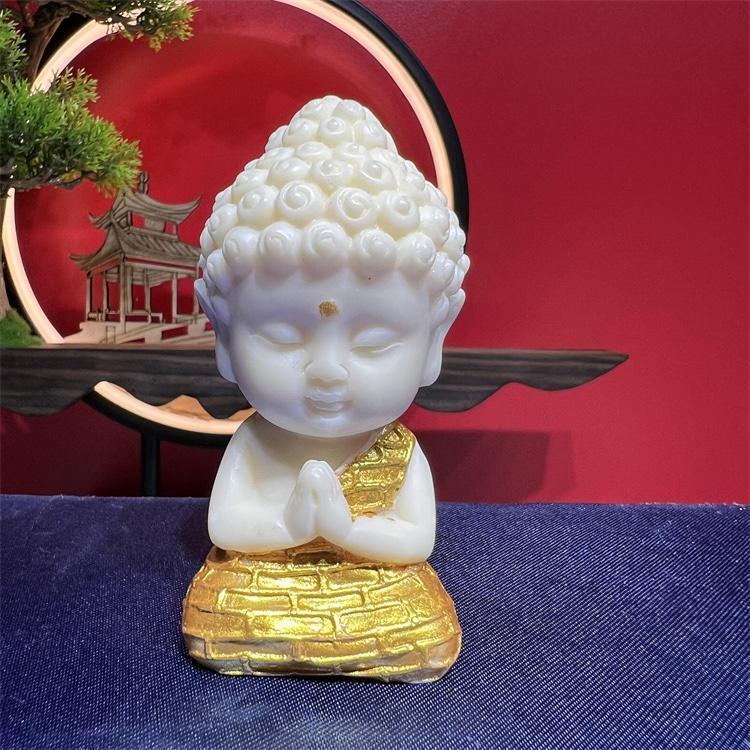 Bodhi lotus flower ornaments, Sakyamuni Buddha statue car interior ornaments, home decoration ornaments, religious Buddha statue