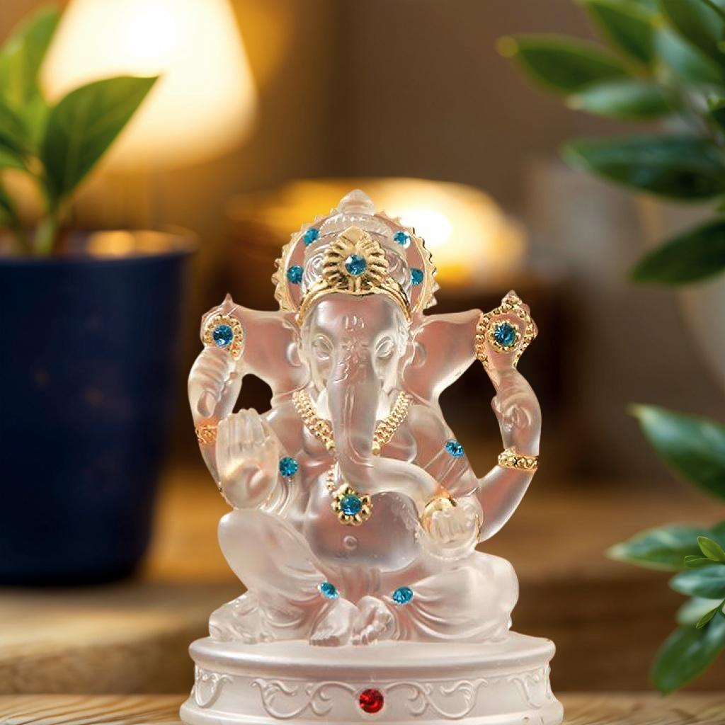 Ganesha God resin decoration car decoration Elephant God God of Wealth Buddha Elephant God Success, happiness, luck and peace home crafts decoration Goddess of fortune