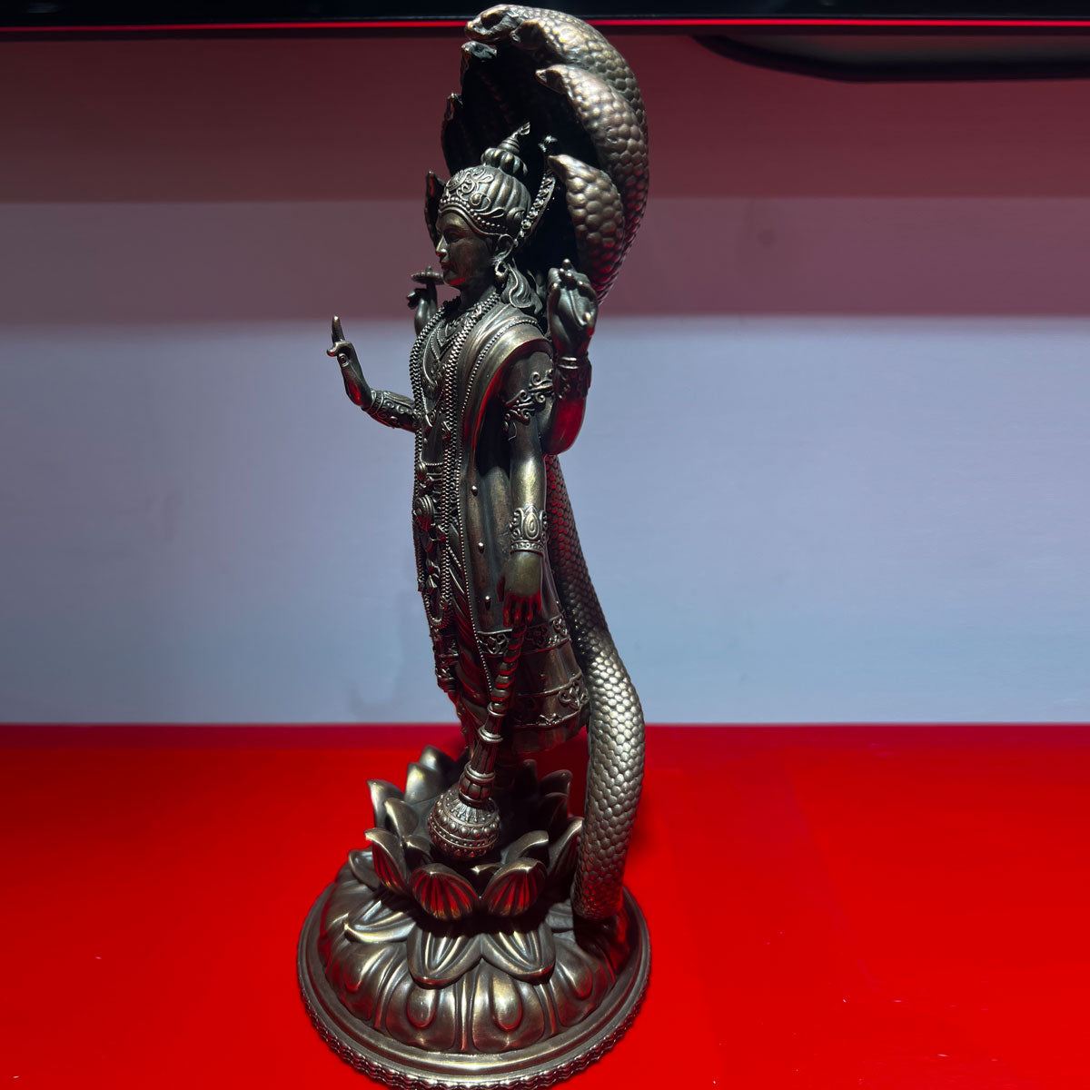 Pure Copper Vishnu Statue Ornament - A Classic Hindu Deity Statue, an Excellent Choice for Home Worship and Collection