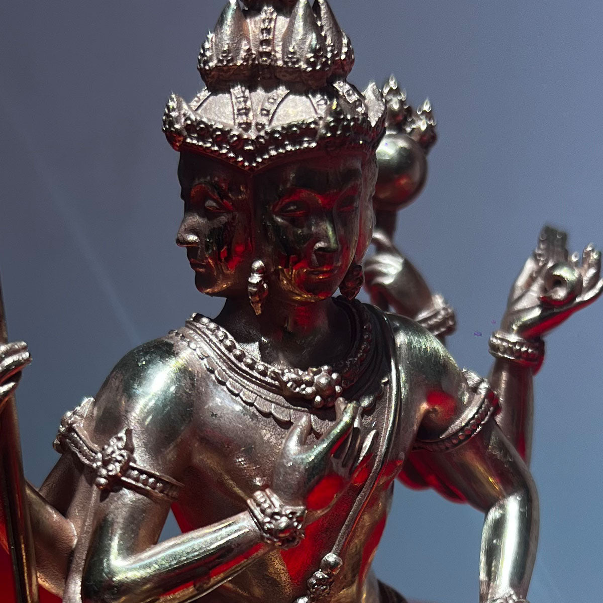 Pure Copper Four-Faced Buddha Statue, Featured Craftsmanship, Religious and Cultural Collection