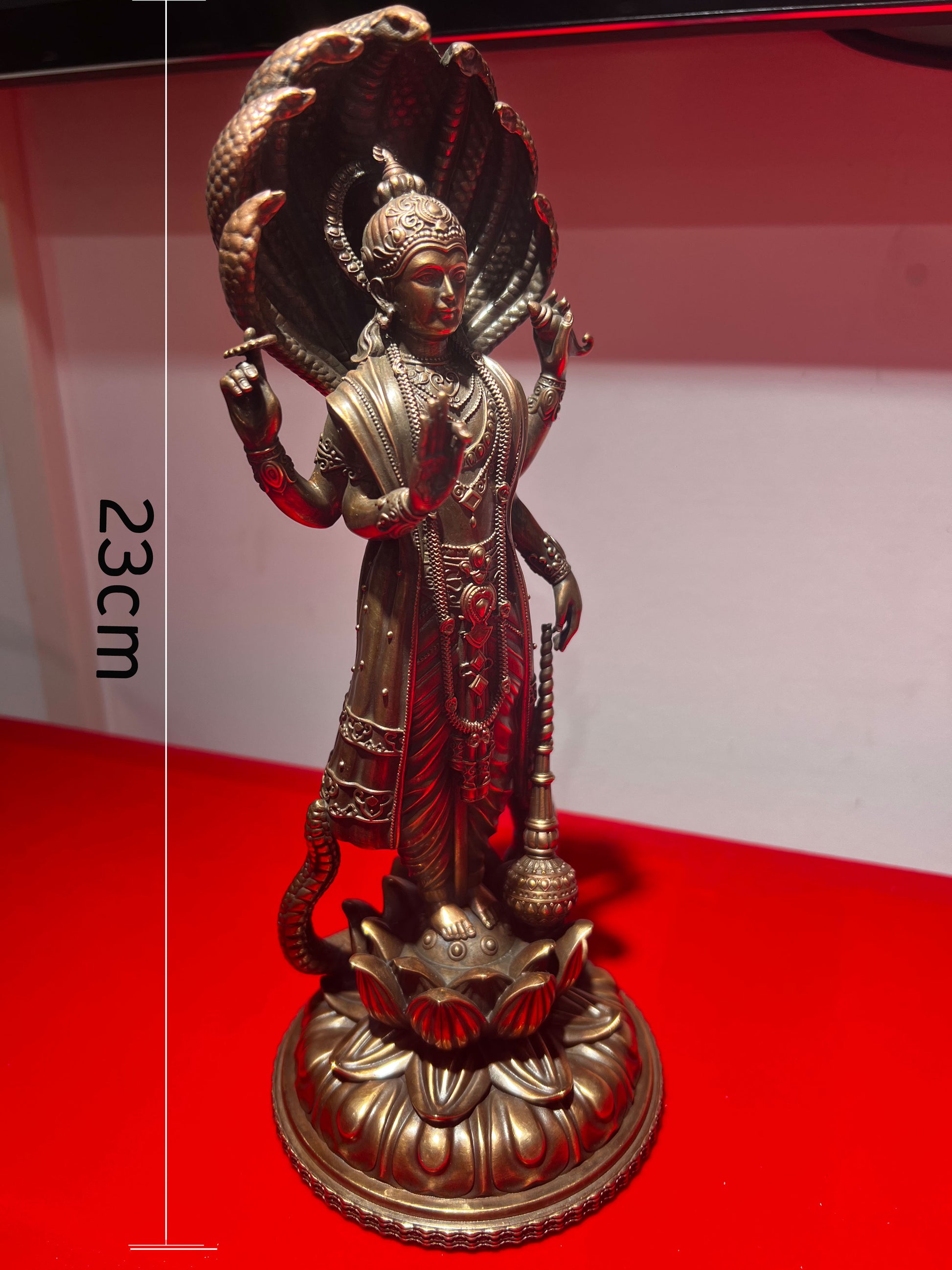 Pure Copper Vishnu Statue Ornament - A Classic Hindu Deity Statue, an Excellent Choice for Home Worship and Collection