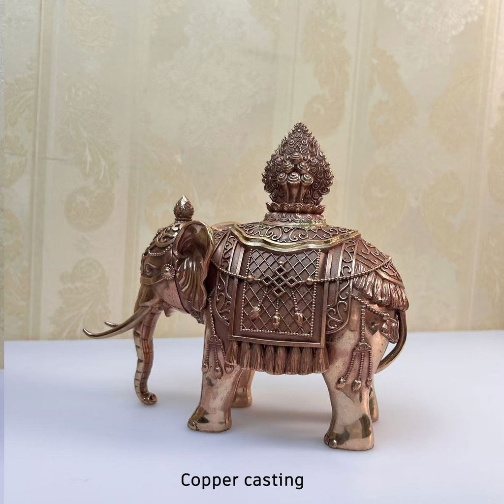 Exquisite Copper - Cast Elephant Ornament