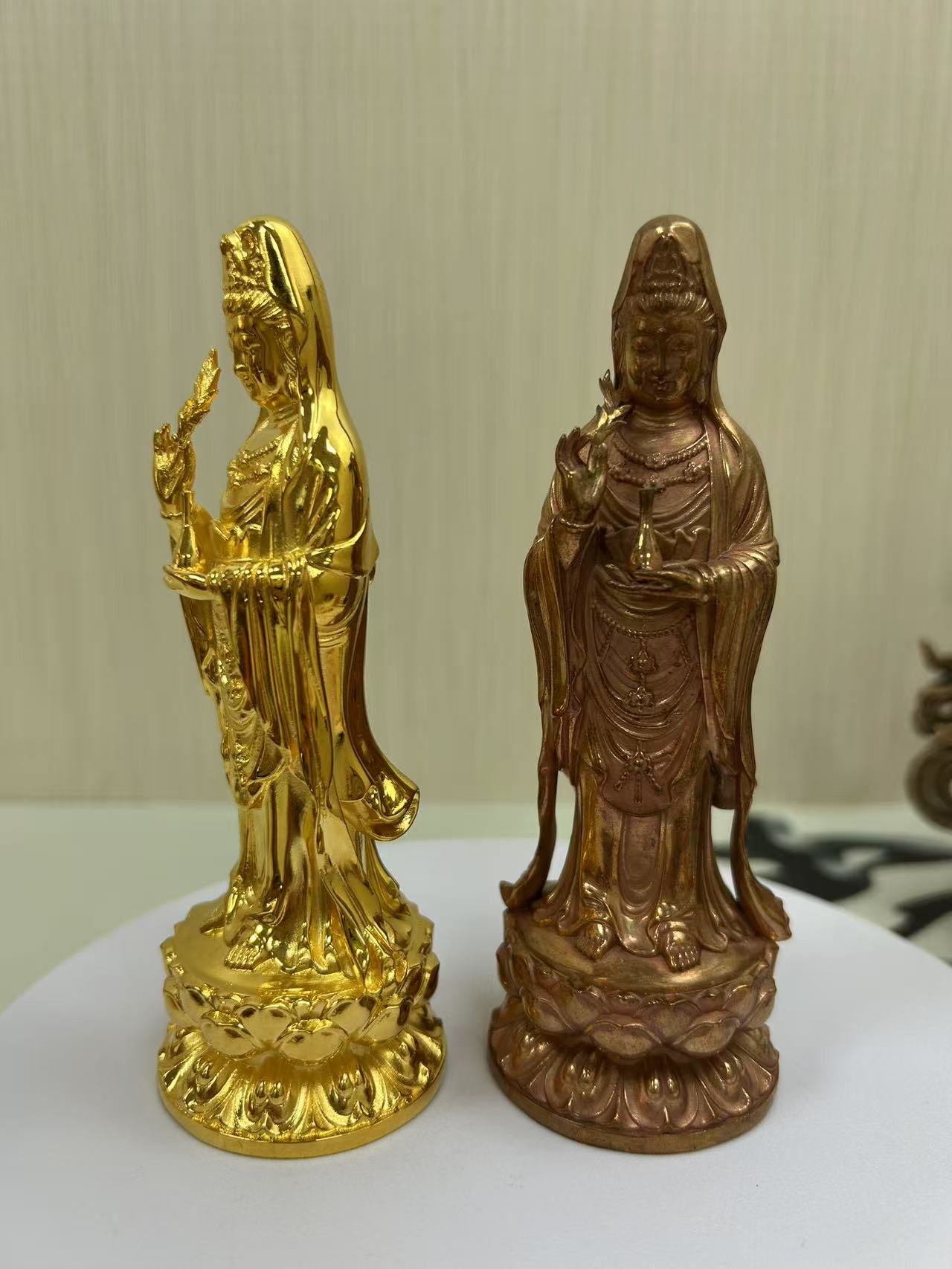 copper Buddha Statues of Guanyin Bodhisattva 5* 14.5cm